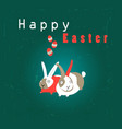 easter card with rabbits vector image vector image