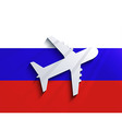 flag with airplane travel background eps 10 vector image