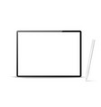 realistic tablet with stylus pen mockup vector image