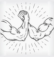 sketch strong arm wrestling fighting doodle hand vector image