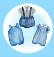 watercolor baby boy clothes shower vector image vector image