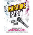 karaoke party invitation poster design template vector image