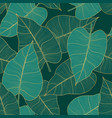 luxury seamless pattern with tropic leaves vector image