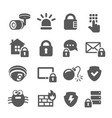 security icons web mobile it data protection set vector image