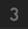 lines number 3 thread maze style latin vector image