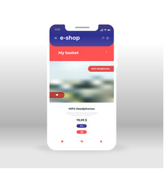 Red cafe menu ui ux gui screen for mobile apps Vector Image