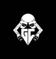 gc initial gaming esport skull mask style vector image vector image