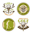 golf club set four colored emblems vector image