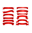 red ribbon banner flat collection vector image