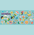 school badges abstract trendy stickers vector image