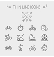sports thin line icon set vector image