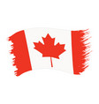brushstroke painted flag canada vector image vector image