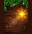 christmas card on a background of wooden planks vector image