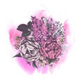 hand drawn bouquet of spring flowers vector image