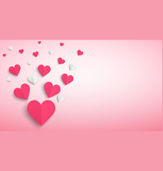 Heart background with light pink paper cut hearts Vector Image