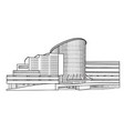 city building sketch isolated urban house facade vector image