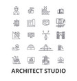 architect studio house plan building vector image