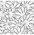 black and white palm leaves seamless pattern vector image