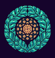 hand drawn leaf mandala vector image