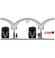 an ancient arched metal building of the railway vector image vector image
