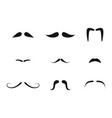 cartoon black mustache signs icon set vector image vector image