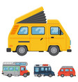 campers vacation travel car summer nature holiday vector image