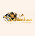holiday new year greeting card - merry christmas vector image vector image