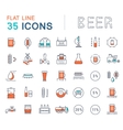 set flat line icons beer vector image