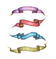 watercolor ribbons set vector image vector image