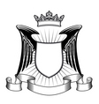 heraldry shield with angel wings and ribbons for m vector image vector image