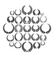 laurel wreath icons set simple style vector image