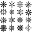 black snowflakes silhouette collections vector image