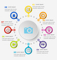 infographic template with camera icons vector image