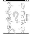 match halves of farm animals pictures game vector image