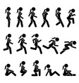 basic woman walk and run actions movements vector image vector image