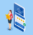 isometric customer review or feedback concept vector image