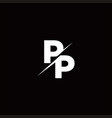 pp logo letter monogram slash with modern vector image