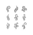 doodle smoke icons set water steam symbols hand vector image