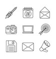 monochrome background with marketing icons vector image