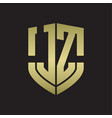 jz logo monogram with emblem shield shape design vector image