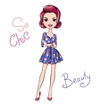pop art cute fashion girl vector image