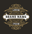 antique logo with floral details vector image vector image