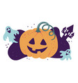 halloween pumpkin and ghosts vector image