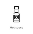 outline hot sauce icon isolated black simple line vector image