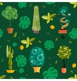 seamless pattern with houseplants indoor vector image
