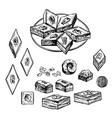 baklava set sketch vector image