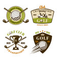 golf club set colored emblems vector image
