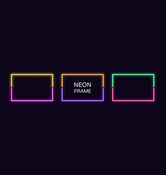 Neon frame in rectangular shape template Vector Image