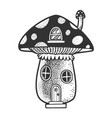 mushroom house sketch vector image