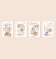 set creative minimalist hand draw floral vector image vector image